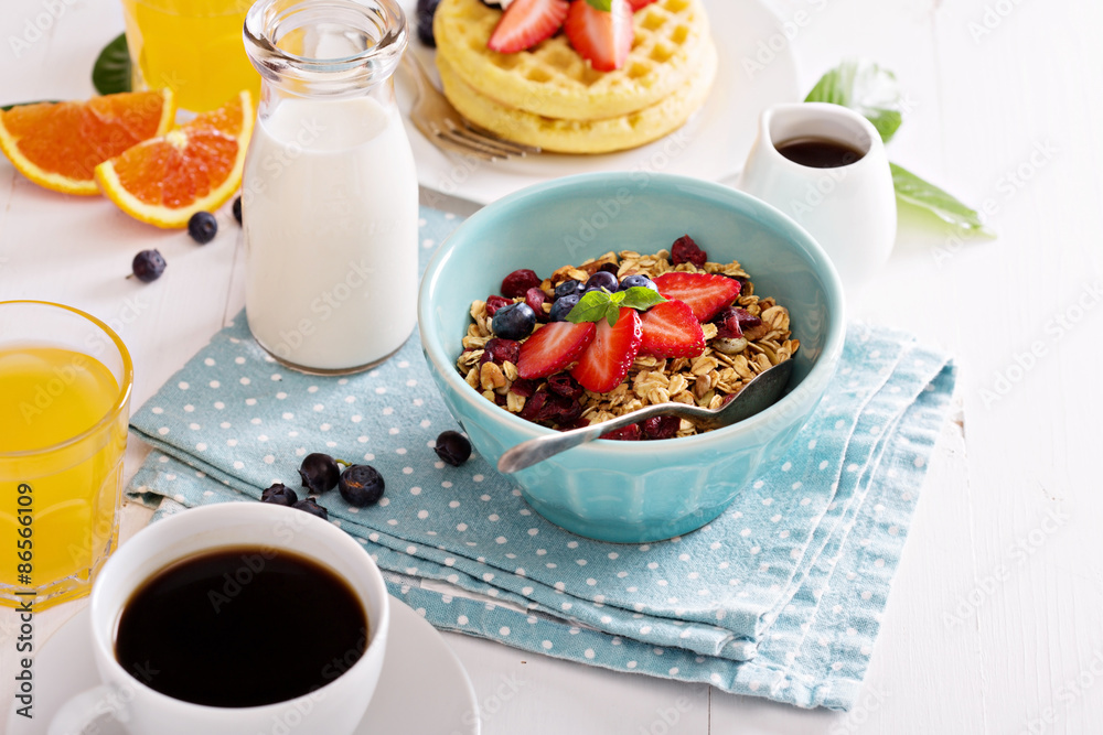 Breakfast bowl with homemade granola Breakfast bowl with homemade granola