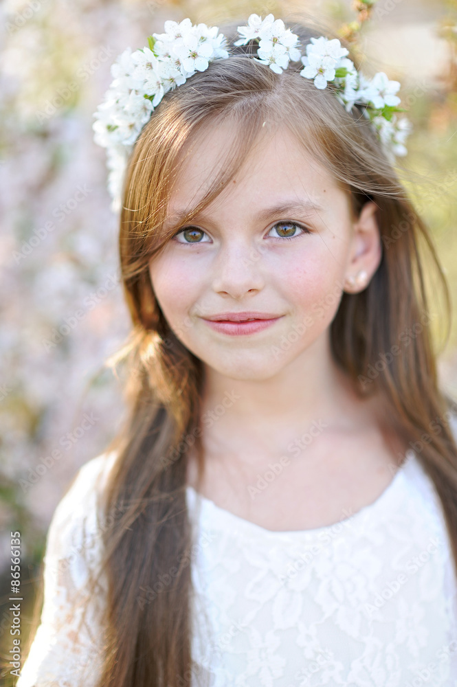 portrait of a beautiful little girl in spring portrait of a beautiful little girl in spring