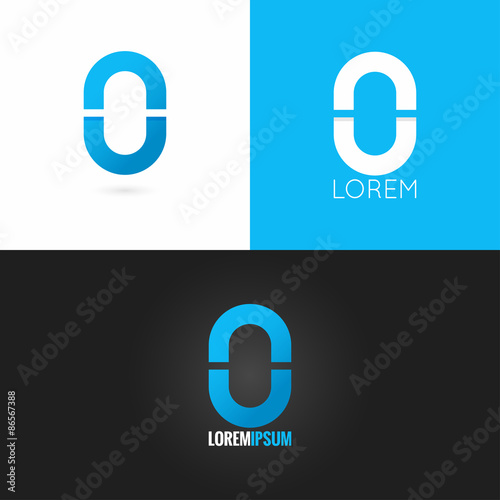 number zero 0 logo design icon set background