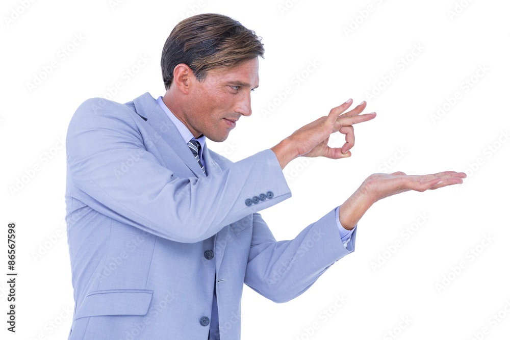 Businessman walking while gesturing with hands Businessman walking while gesturing with hands