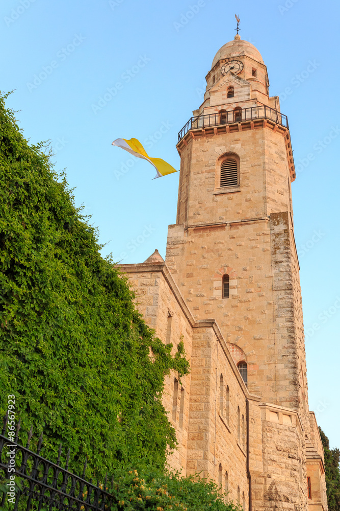 Bell tower of Dormitsion abbey in Jerusalem