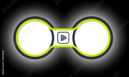 Two colored circular frames for your text and play symbol