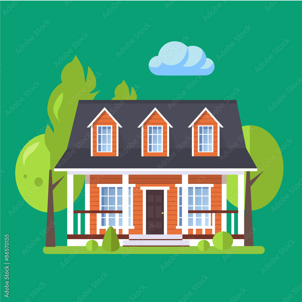 Colorful Flat Residential Houses Colorful Flat Residential Houses