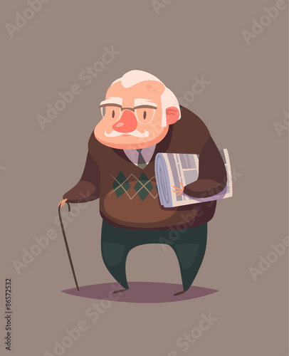 Old man person. Vector character
