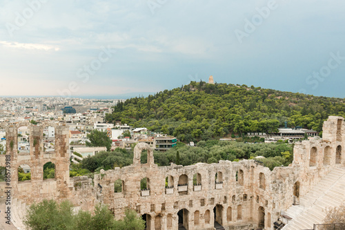 Philopappos Hill and Odeon of Herodes Atticus theater, Greece
