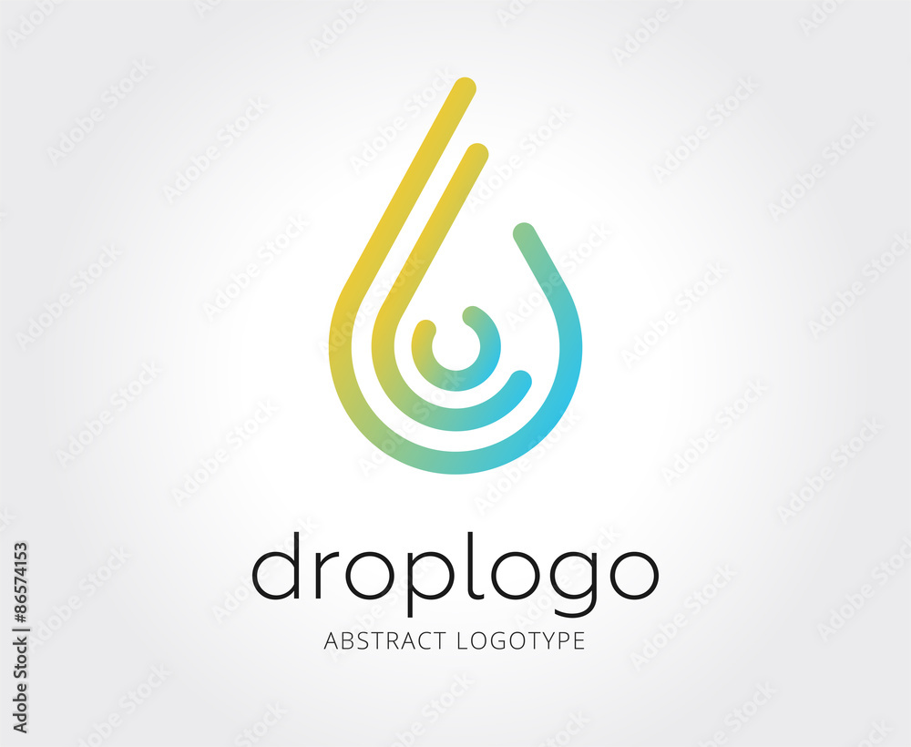 Abstract water drop vector logo template for branding and design