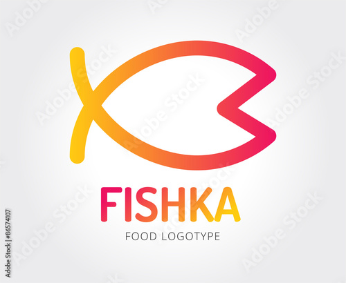 Abstract fish vector logo template for branding and design