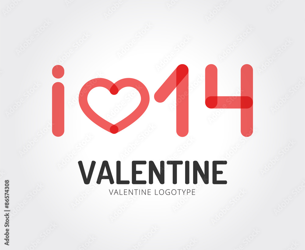 Abstract valentine logo template for branding and design