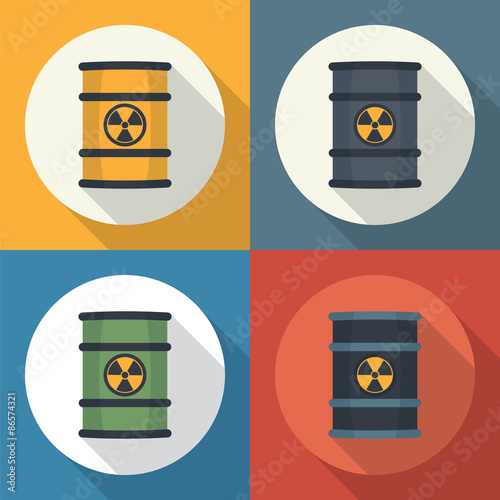 Radioactive waste in barrels .