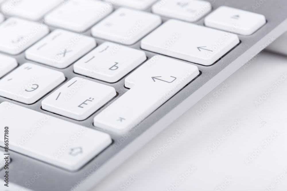 White keyboard on white background White keyboard on white background