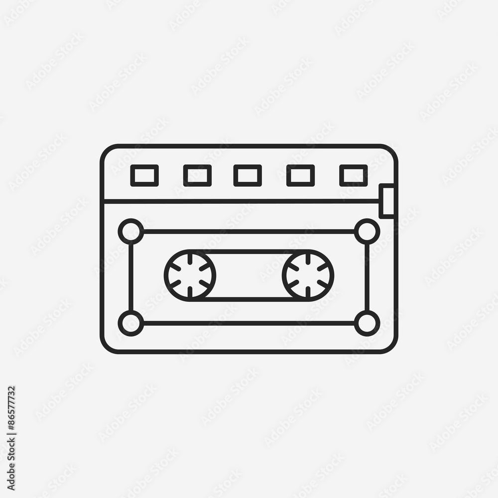 music tape line icon music tape line icon