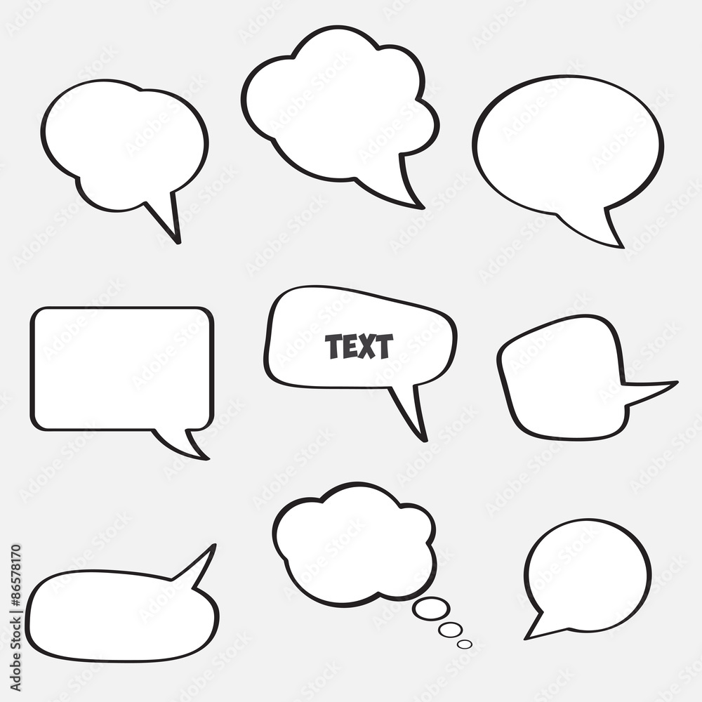 Empty speech bubbles for text communication. Vector image of the eps10. Empty speech bubbles for text communication. Vector image of the eps10.
