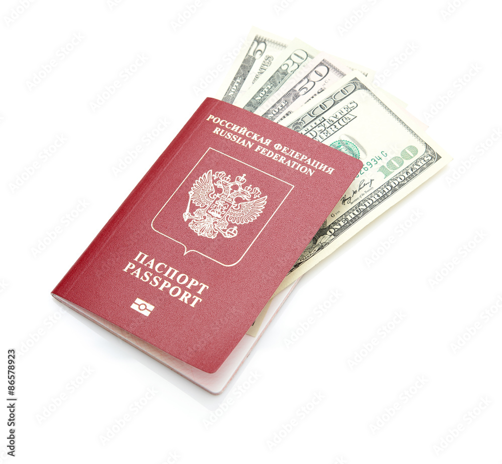 Russian passport with American dollars Russian passport with American dollars