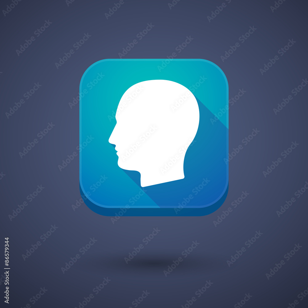 App button with a male head App button with a male head