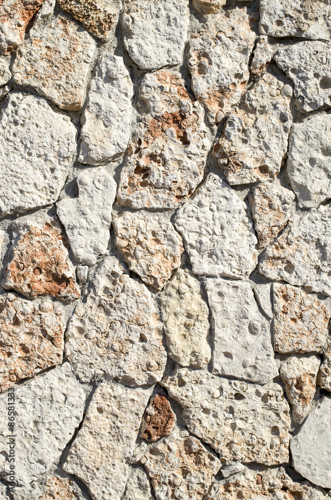 New stone cladding plates on wall New stone cladding plates on wall