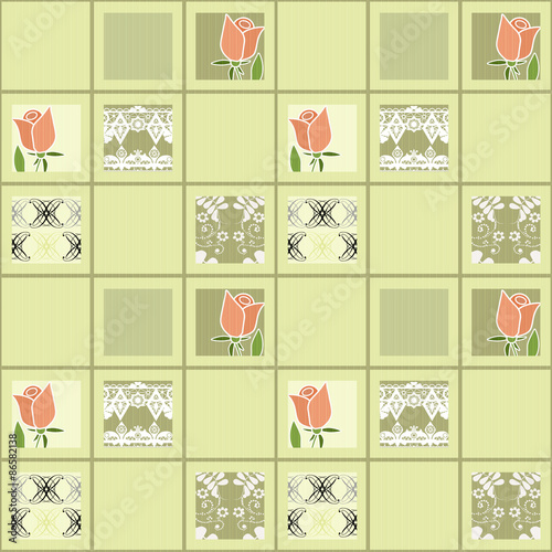 Patchwork seamless floral pattern ornament background