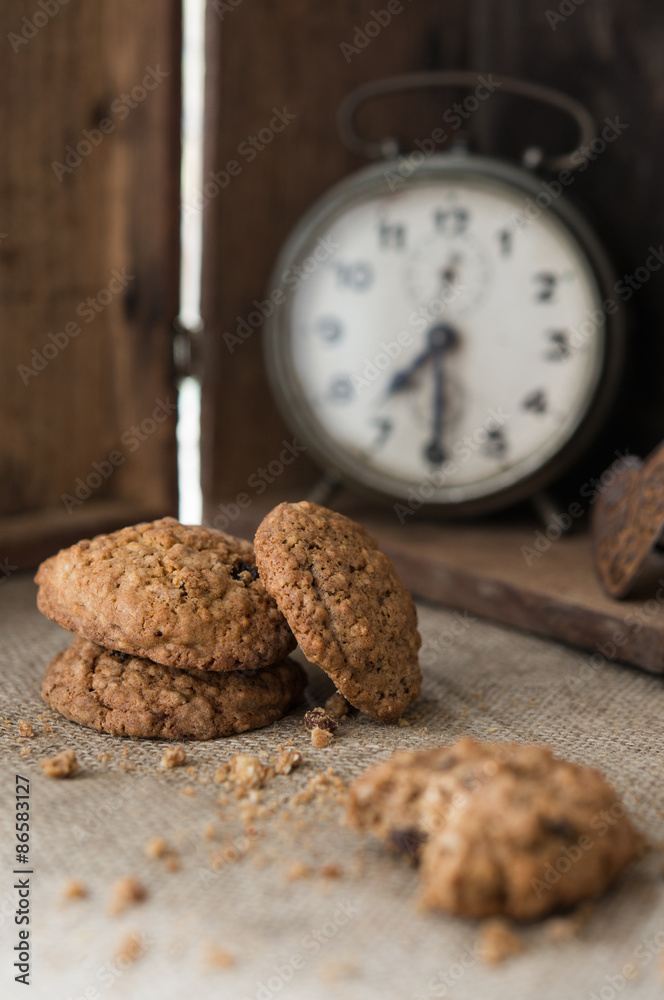 Breakfast with chocolate biscuits Breakfast with chocolate biscuits