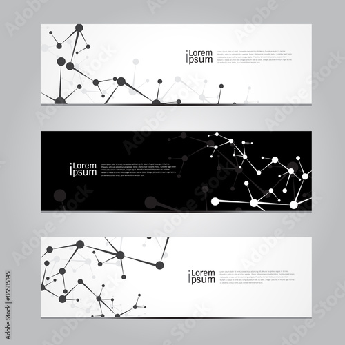 Vector design Banner network technology medical background. 