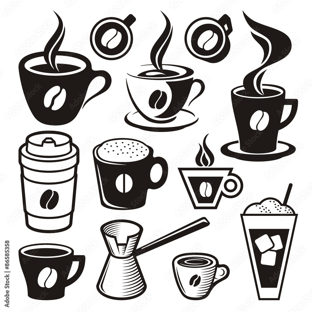 Coffee cup icons Coffee cup icons