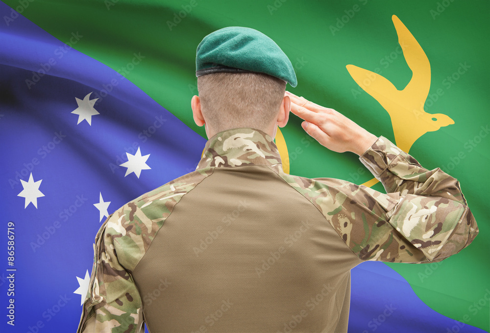Fototapeta premium National military forces with flag on background conceptual series - Christmas Island