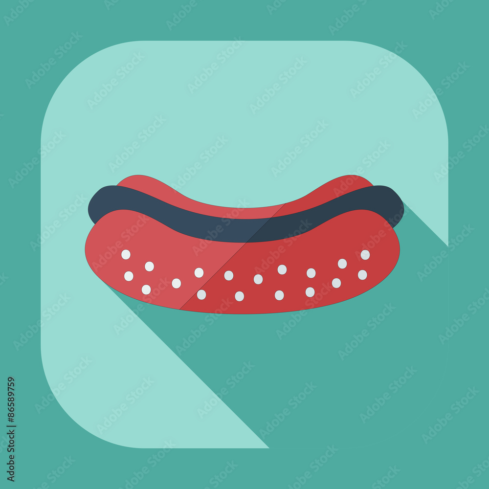 Flat modern design with shadow icons hot Dog Flat modern design with shadow icons hot Dog