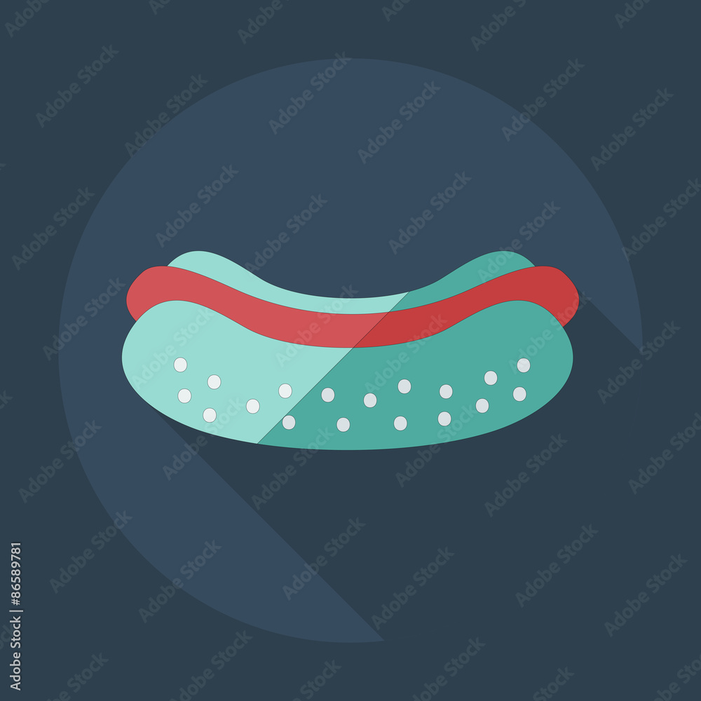 Flat modern design with shadow icons hot Dog Flat modern design with shadow icons hot Dog