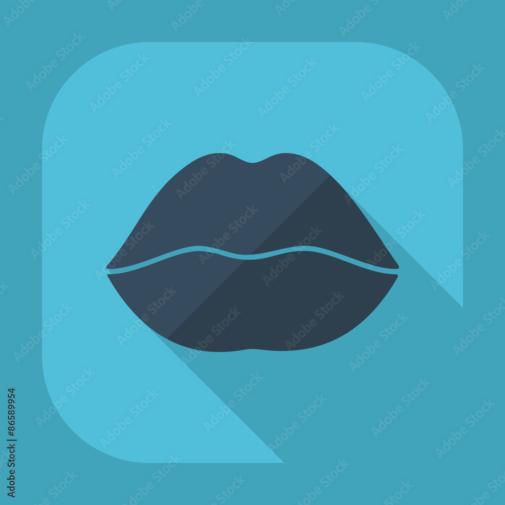 Flat modern design with shadow lips