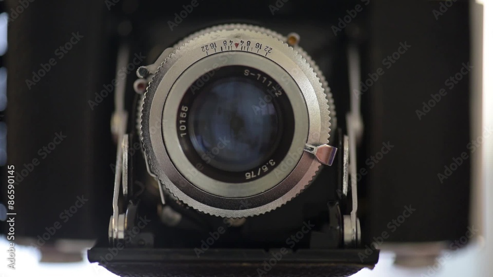 old photo camera shutter which is triggered