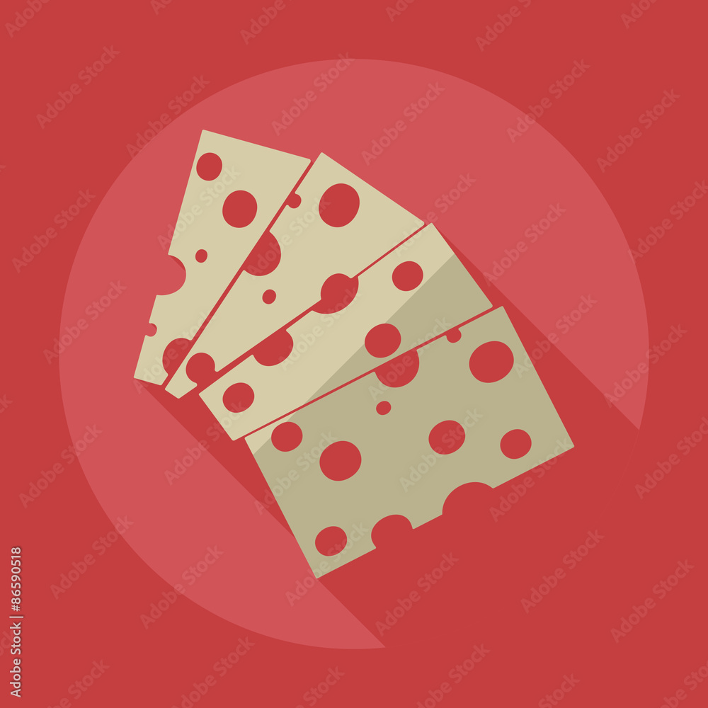 Flat modern design with shadow icons cheese Flat modern design with shadow icons cheese