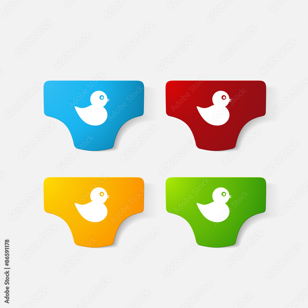 Paper clipped sticker: children panties