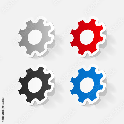 Paper clipped sticker: Manual pinion