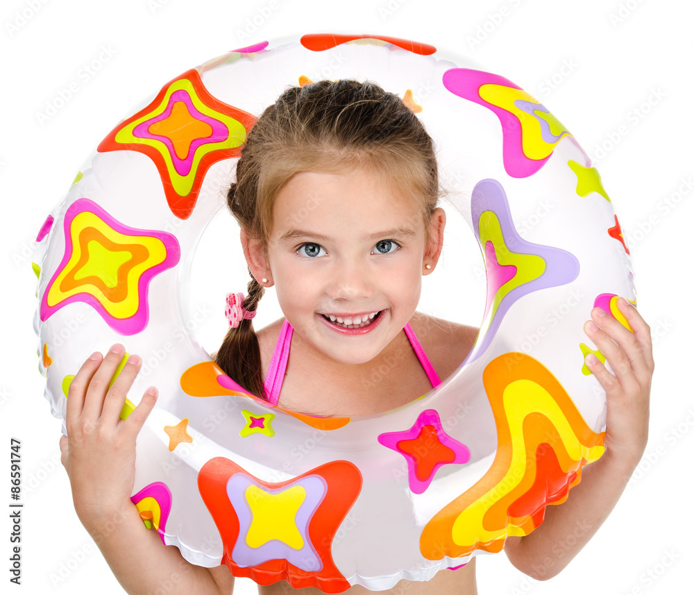 Cute smiling little girl with rubber ring Stock Photo Adobe Stock