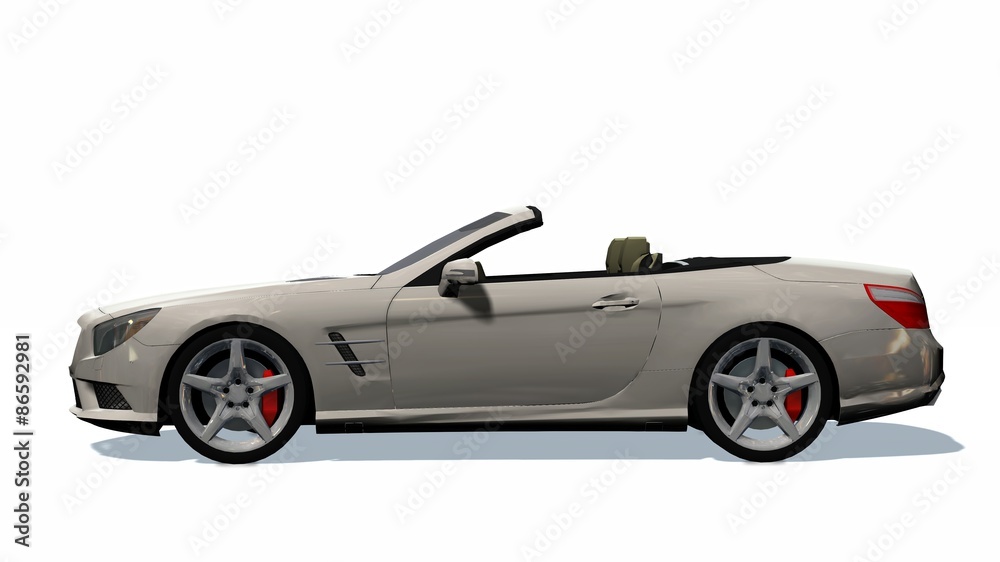 Luxury Cabriolet Car isolated on white background