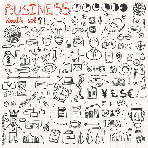 Business Doodle Element Set © faveteart