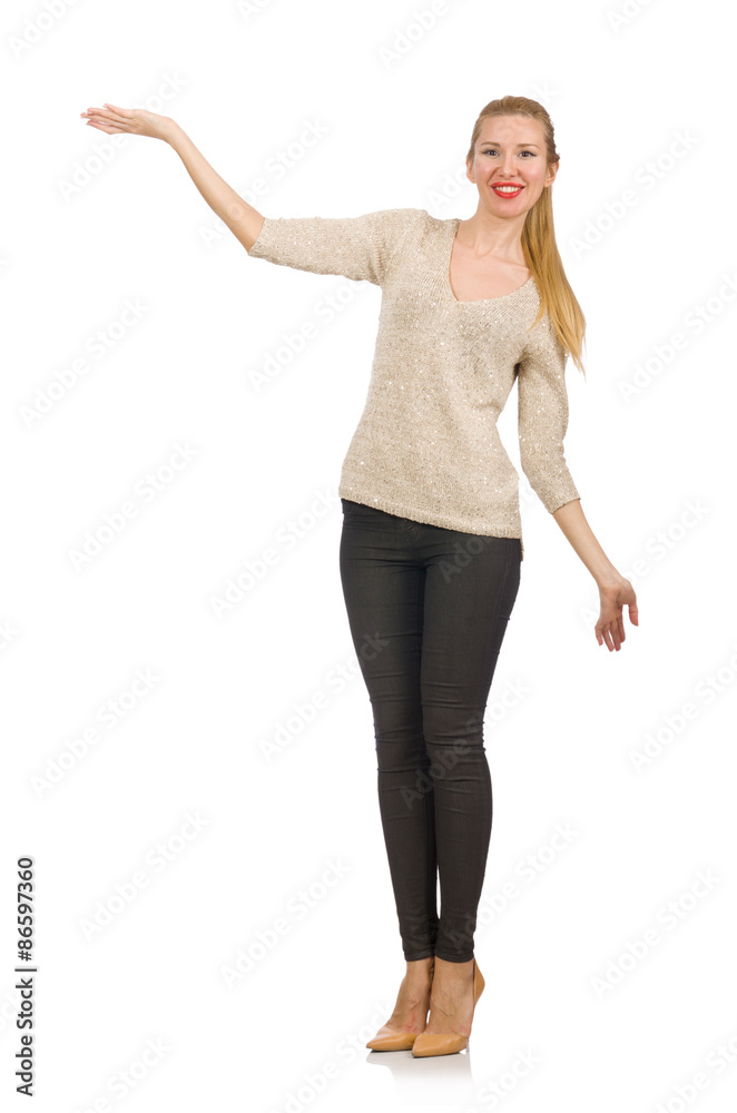 Smiling young woman isolated on white Smiling young woman isolated on white