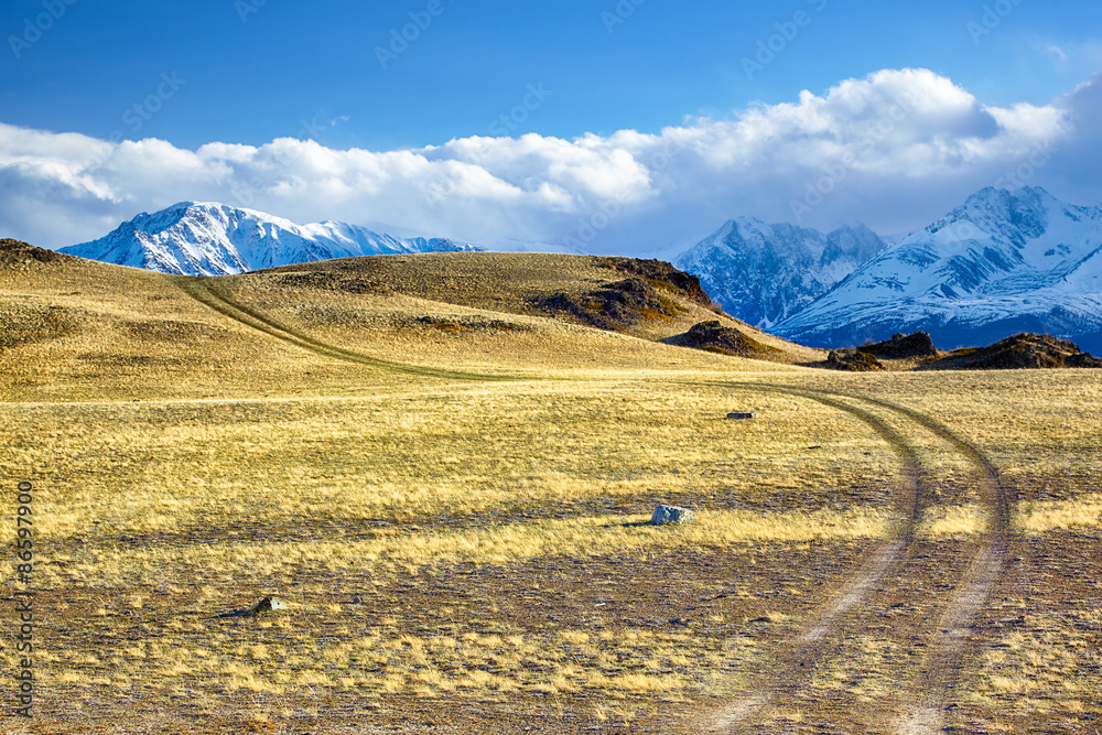 Altai road to North Chuisky Ridge