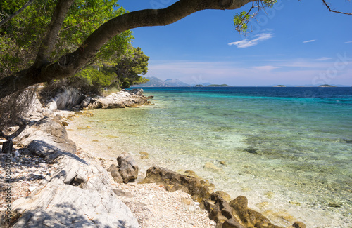 Fototapeta Naklejka Na Ścianę i Meble -  beautiful coast and turquoise adriatic sea on Peljesac peninsula in Dalmatia, Croatia