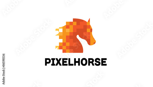 Pixel Horse Logo template
