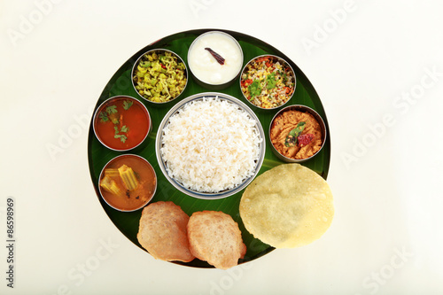 Fotografie, Obraz Typical south Indian Thali served in plate