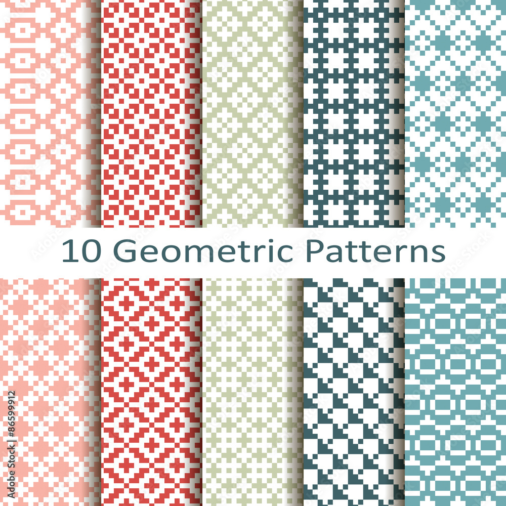 Set of ten geometric patterns