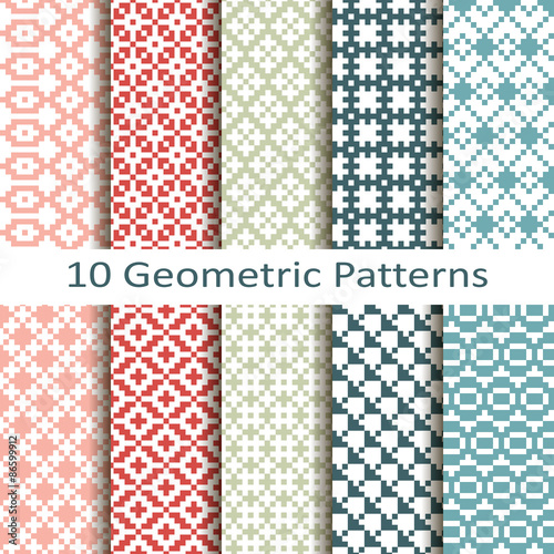 Set of ten geometric patterns