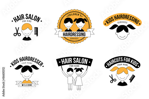 Kids hairdresser logo