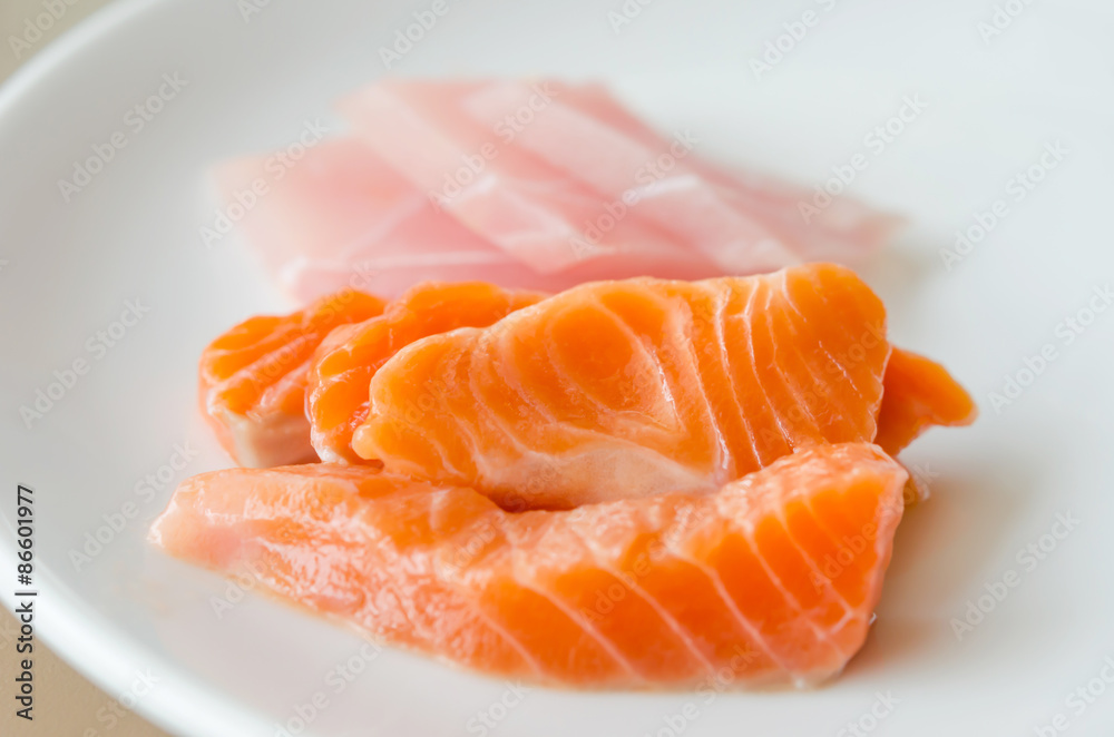 Salmon sashimi Salmon sashimi
