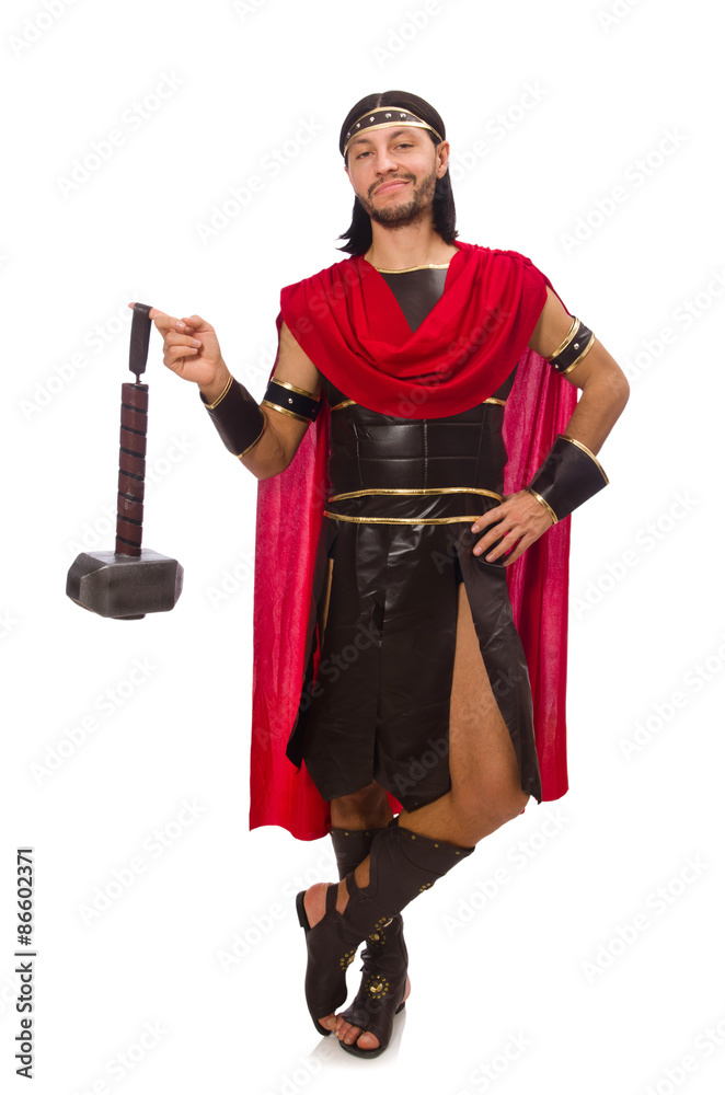 Gladiator with hammer isolated on white Gladiator with hammer isolated on white