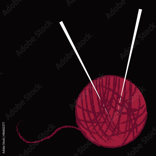 Сlew Ball of yarn with knitting needles
