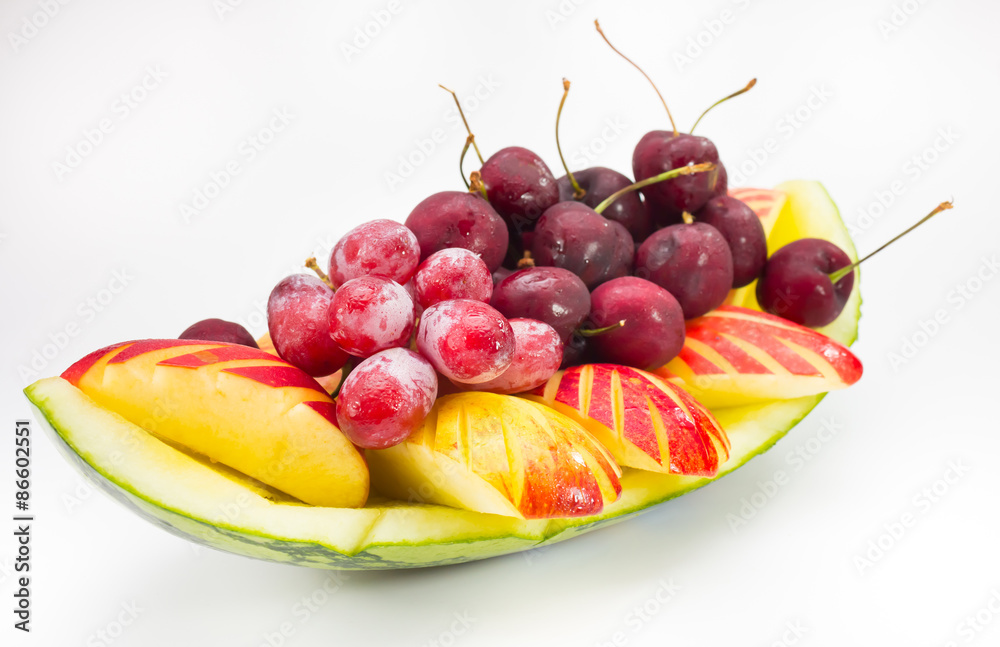 fresh fruit on creative bowl in isolated background fresh fruit on creative bowl in isolated background