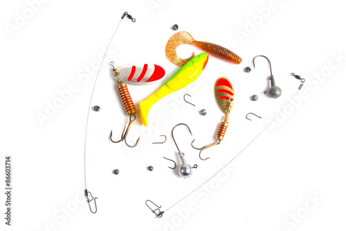 fishing spinning lure isolated on white background