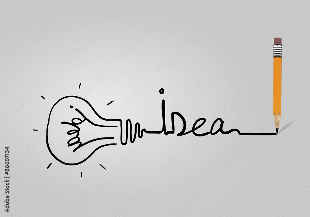Bulb light idea - obrazy, fototapety, plakaty 