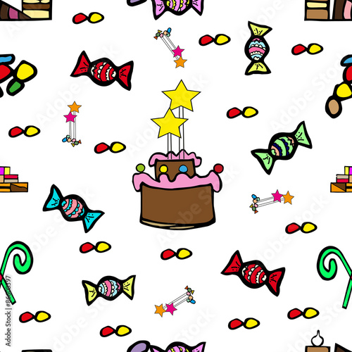 Hand drawn confectioner seamless background