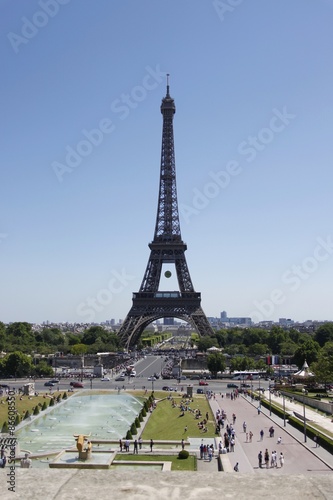 Tour Eiffel et jardin du Trocadéro à Paris